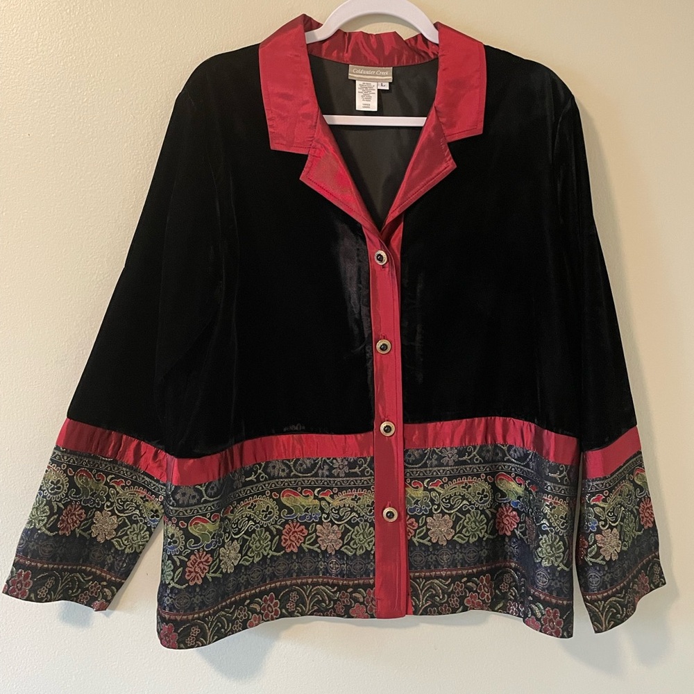 Coldwater Creek Black Velvet Jacket